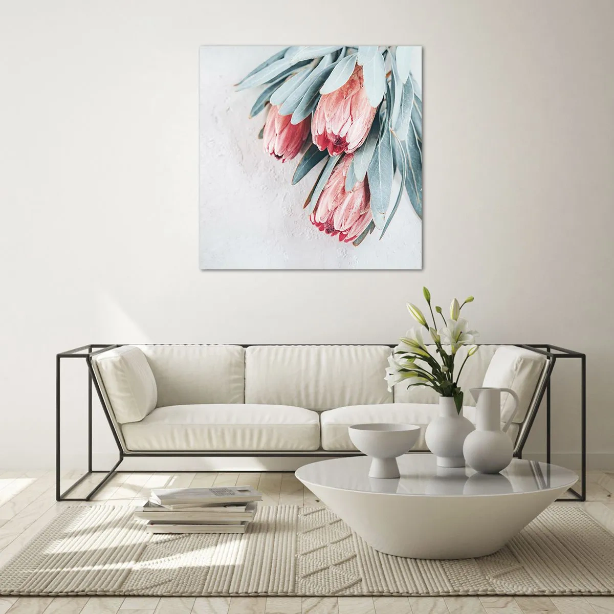 Glastavla - Bild på glas - Generad av sin skönhet - 60x60 cm