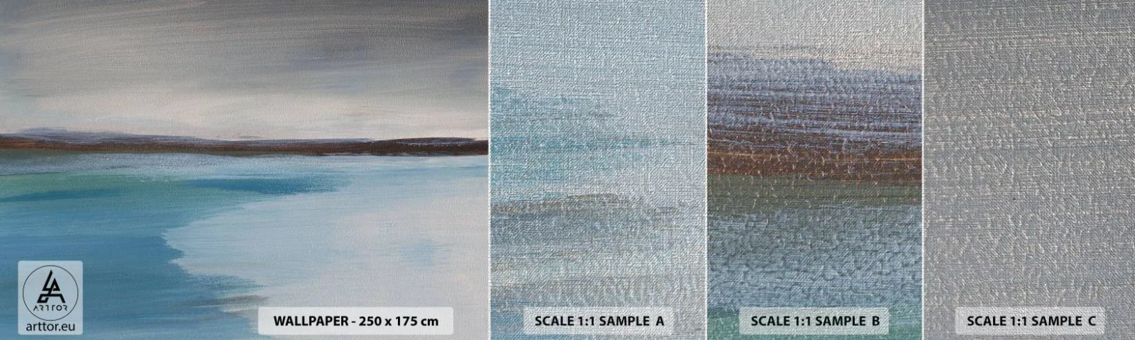 Provbit av fototapet Premium Canvas - Horisontellt landskap - Hav, Bit, Strand - 100x30 cm