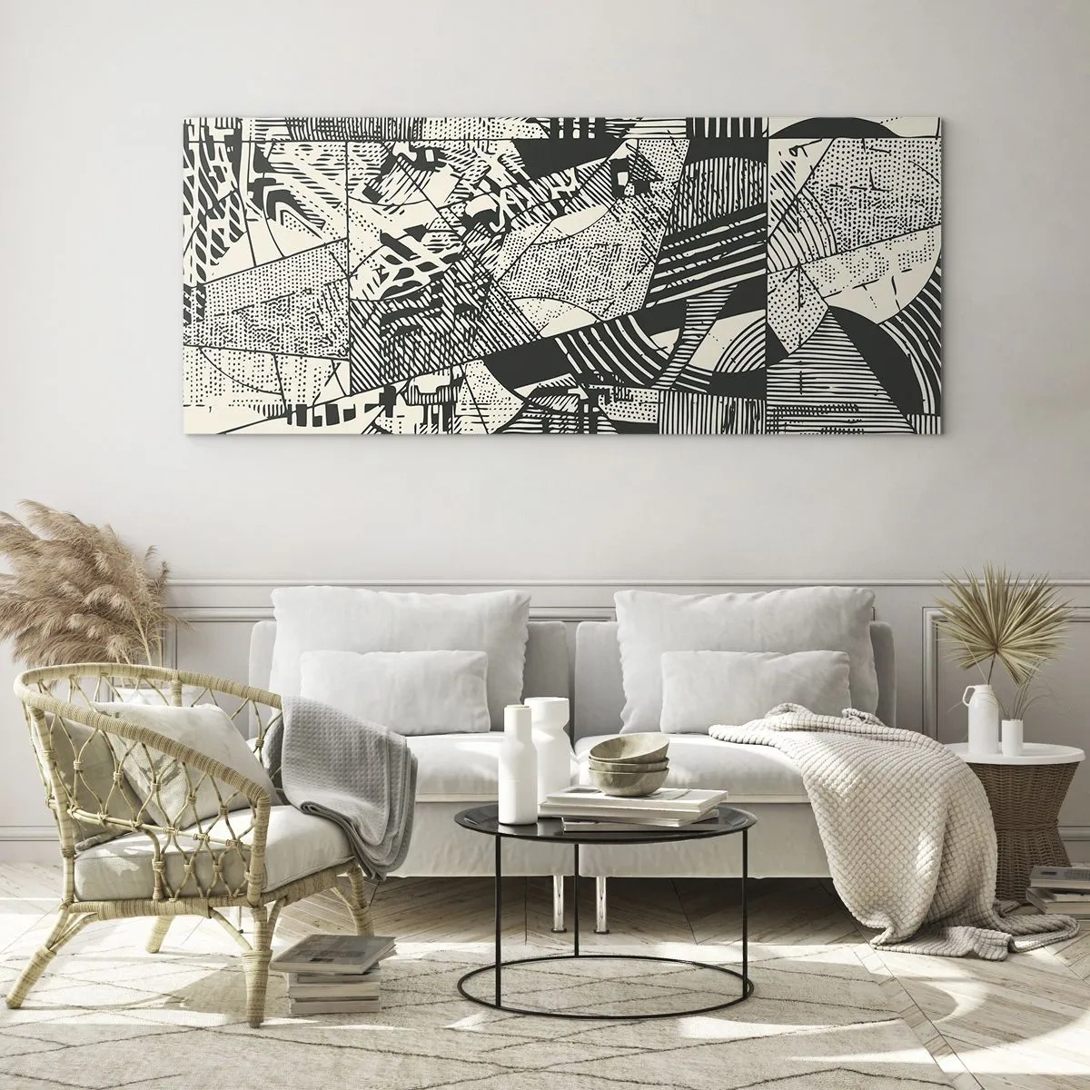 Glastavla - Bild på glas - Nutidens dynamik - 160x50 cm