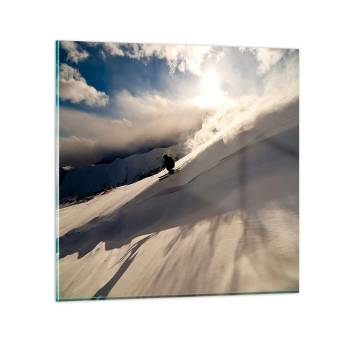 Glastavla - Bild på glas - Fjällutmaningen accepterad - 50x50 cm