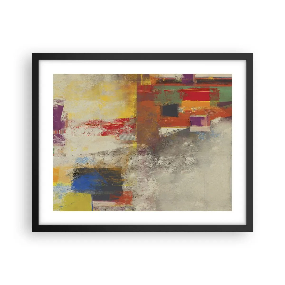 Affisch i svart ram - Färgernas geometri - 50x40 cm