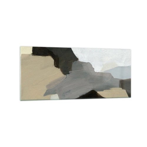 Glastavla - Bild på glas - Abstraktion: avgrening av det gråa - 120x50 cm