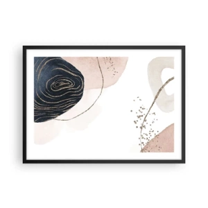 Affisch i svart ram - Allt flyter - 70x50 cm