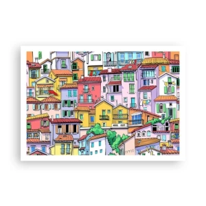 Affisch - Gladlynt stad - 100x70 cm
