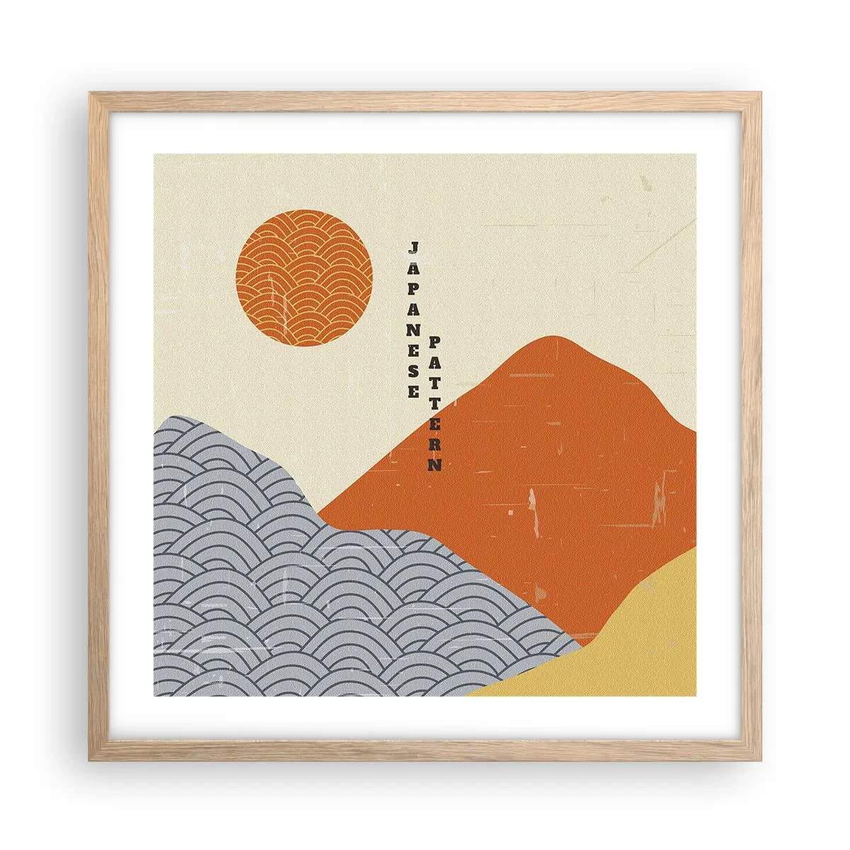 Affisch i ram av ljusek - I den japanska andan - 50x50 cm