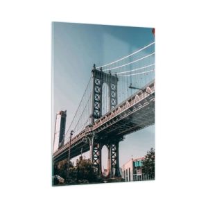 Glastavla - Bild på glas - Över stadens vågor - 50x70 cm