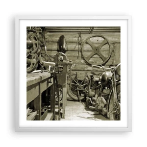 Affisch i vit ram - I onkel Lasses skjul - 50x50 cm