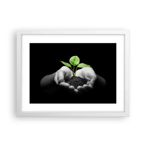 Affisch i vit ram - Jag älskar naturen och skyddar den - 40x30 cm