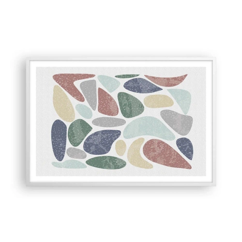 Affisch i vit ram - Mosaik av pulveriserade färger - 91x61 cm