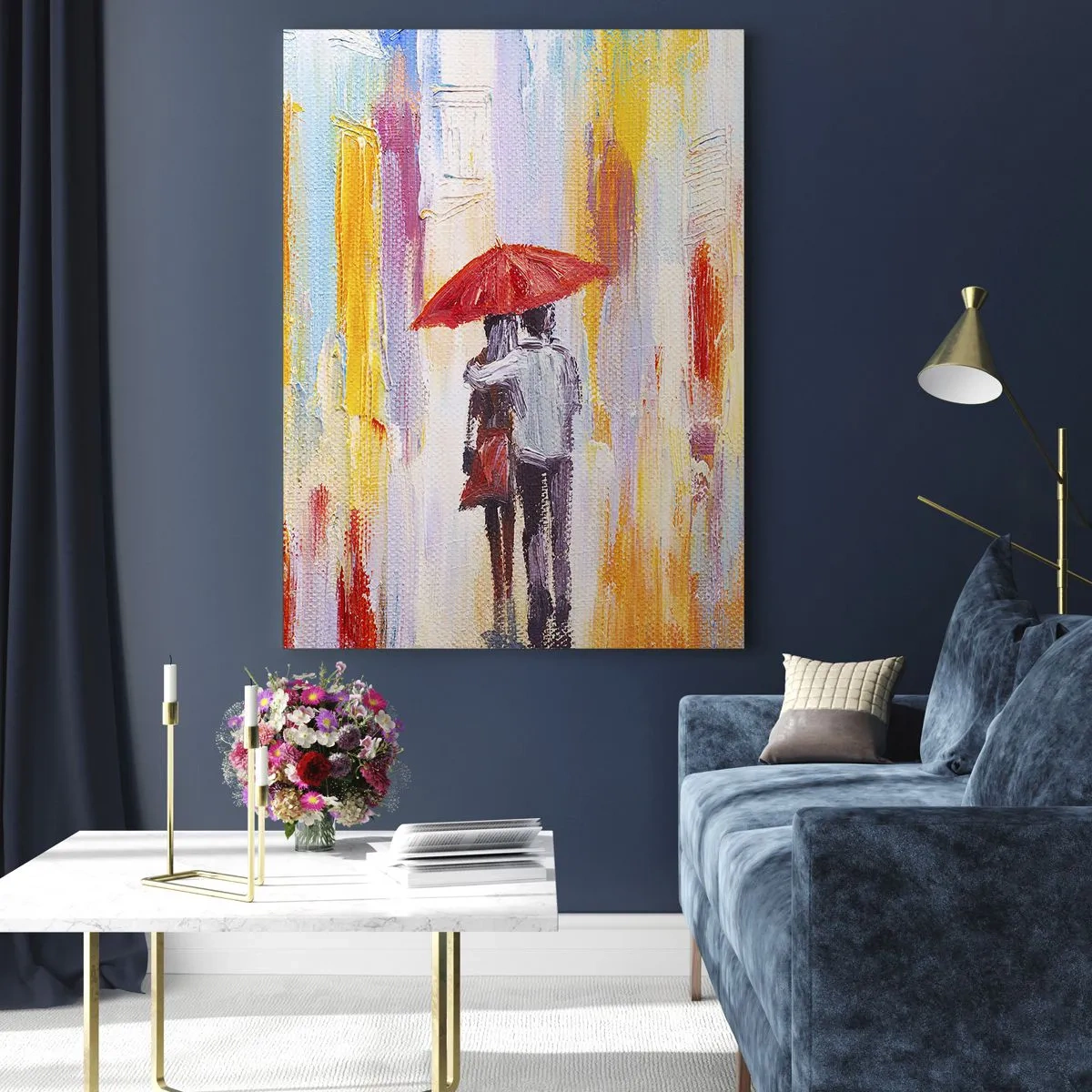 Glastavla - Bild på glas - Må det fortsätta regna - 50x70 cm