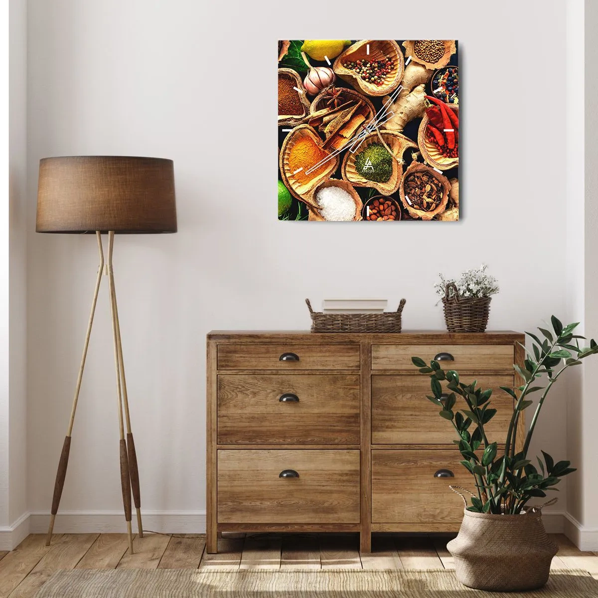 Väggklocka - Klocka på glas - Ta vad du vill - 40x40 cm