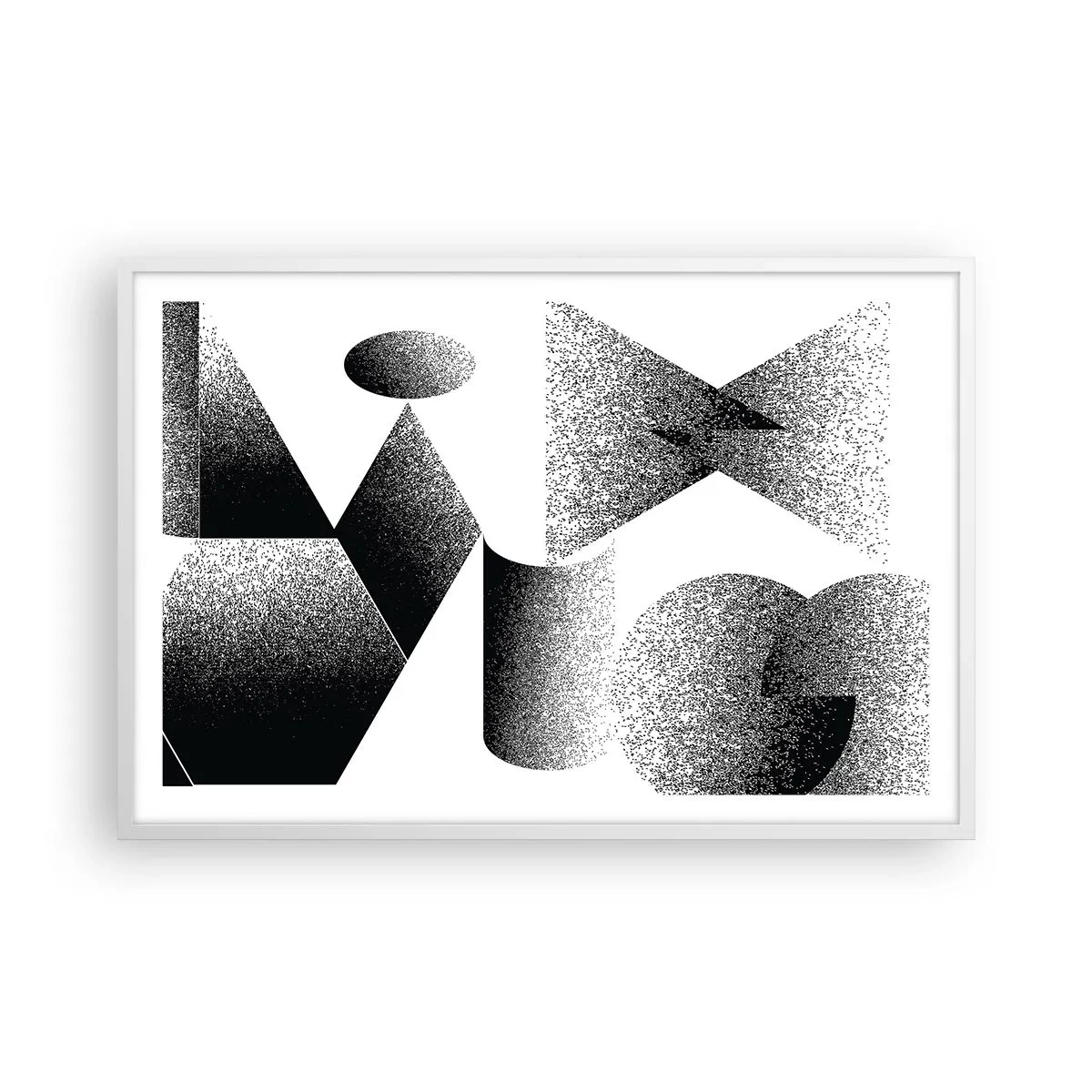 Affisch i vit ram - Vinklar och ovaler - 91x61 cm
