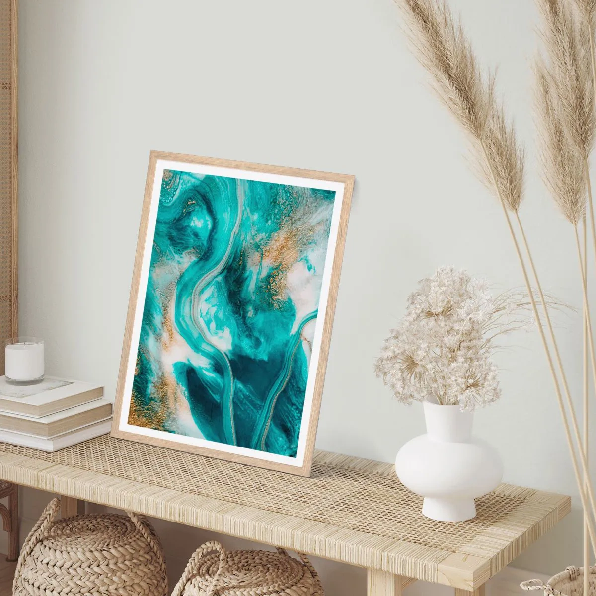 Affisch i ram av ljusek - Guldflod - 70x100 cm