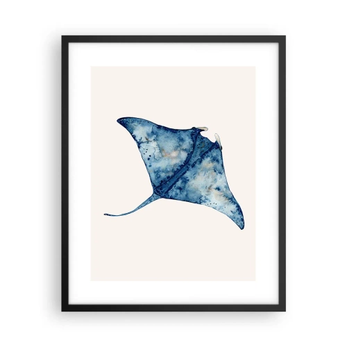 Affisch i svart ram - Liv i blått - 40x50 cm