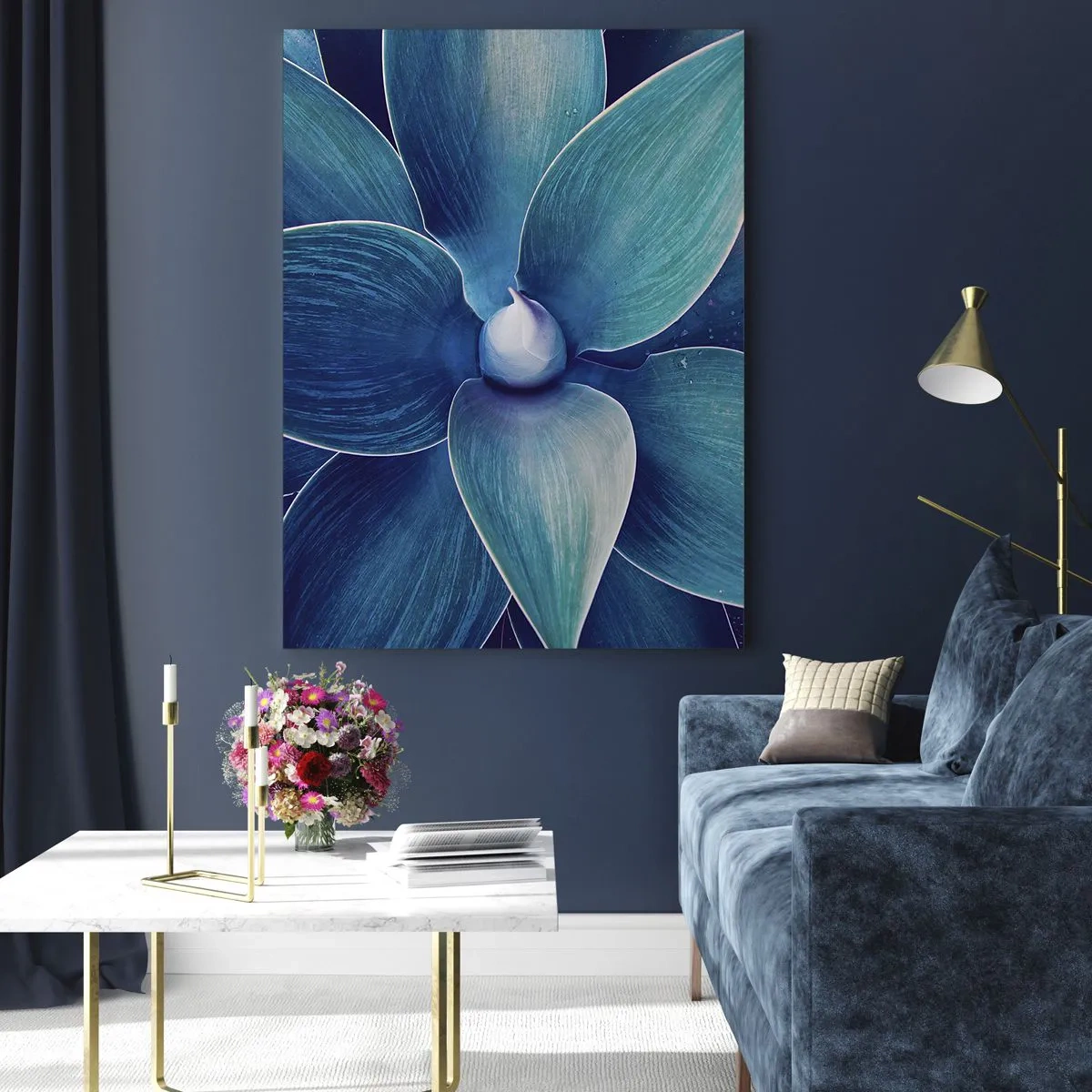 Glastavla - Bild på glas - Blått från himlen - 70x100 cm