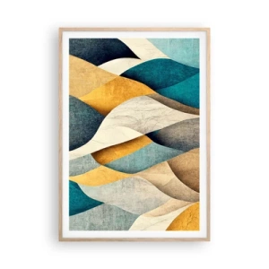 Affisch i ram av ljusek - Rytm och vågrörelse - 70x100 cm