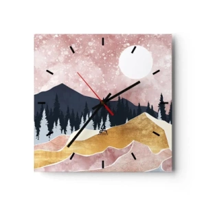Väggklocka - Klocka på glas - Nattvakt - 30x30 cm
