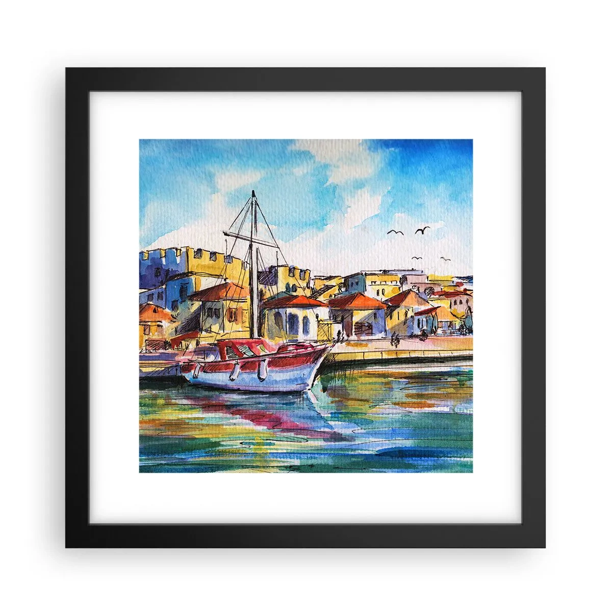Affisch i svart ram - Regnbågseftermiddag - 30x30 cm
