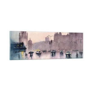 Glastavla - Bild på glas - I regnig dimma - 90x30 cm