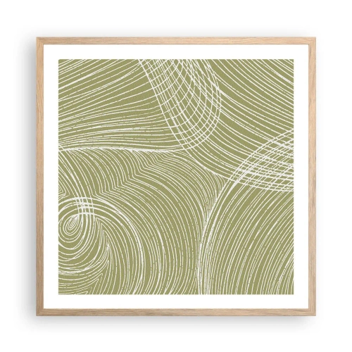 Affisch i ram av ljusek - Intrikat abstraktion i vitt - 60x60 cm