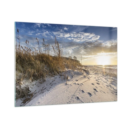 Glastavla - Bild på glas - Inbjudan till promenad - 100x70 cm