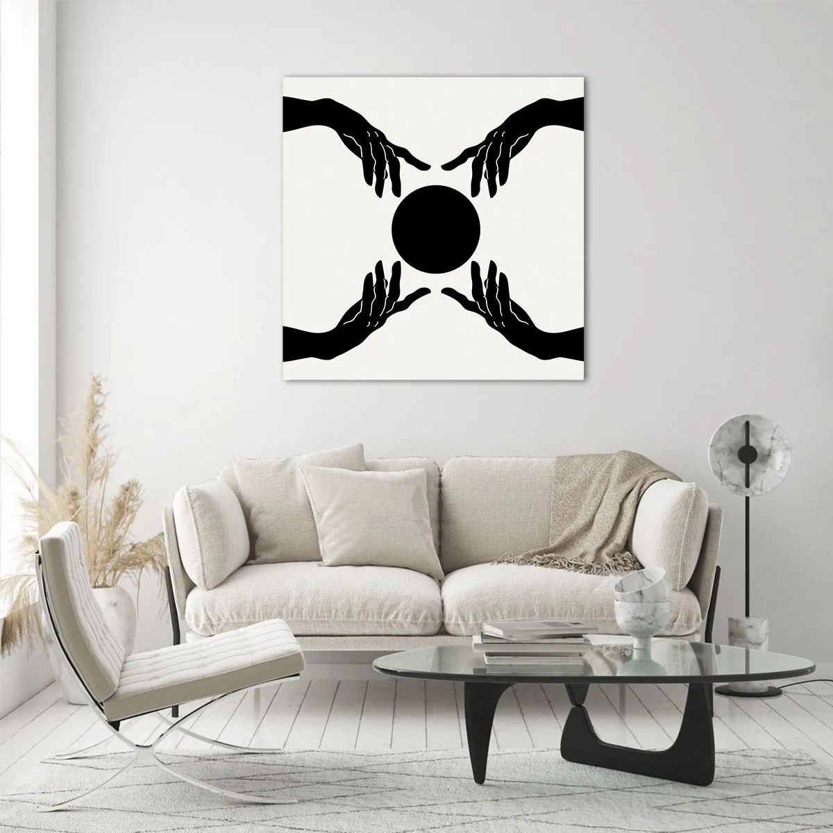 Glastavla - Bild på glas - Ett hemligt tecken - 70x70 cm