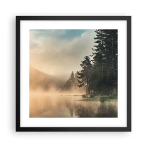 Affisch i svart ram - Dagen föds - 40x40 cm