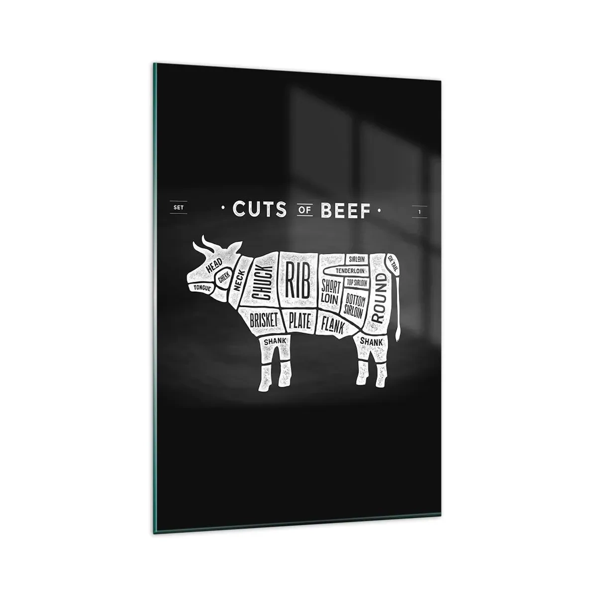 Glastavla - Bild på glas - Styckarens ABC - 80x120 cm