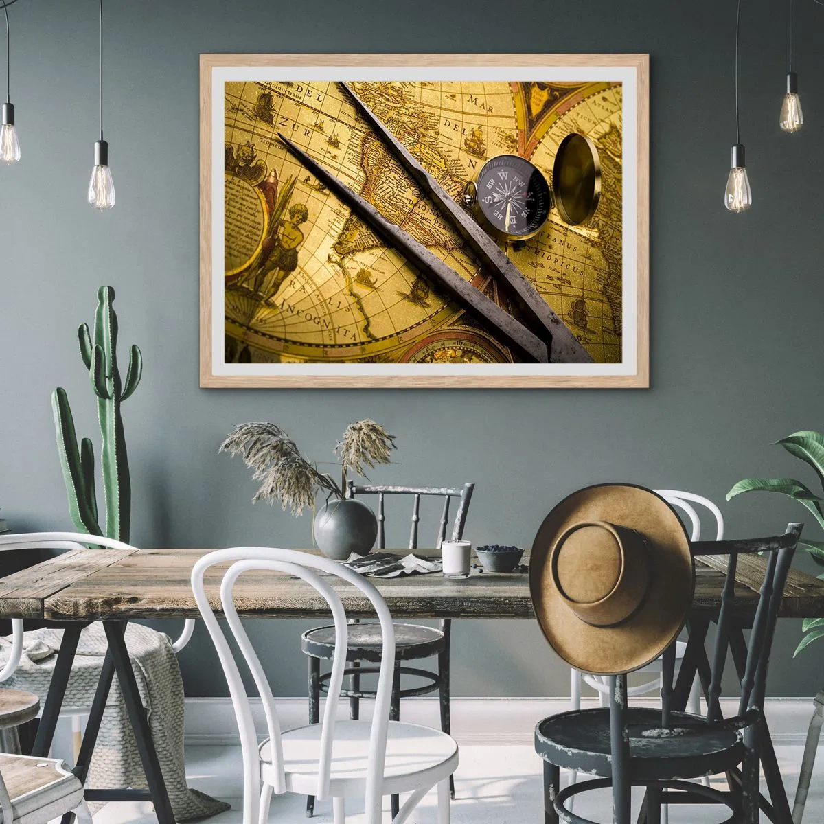 Affisch i ram av ljusek - Var är skatterna? - 70x50 cm