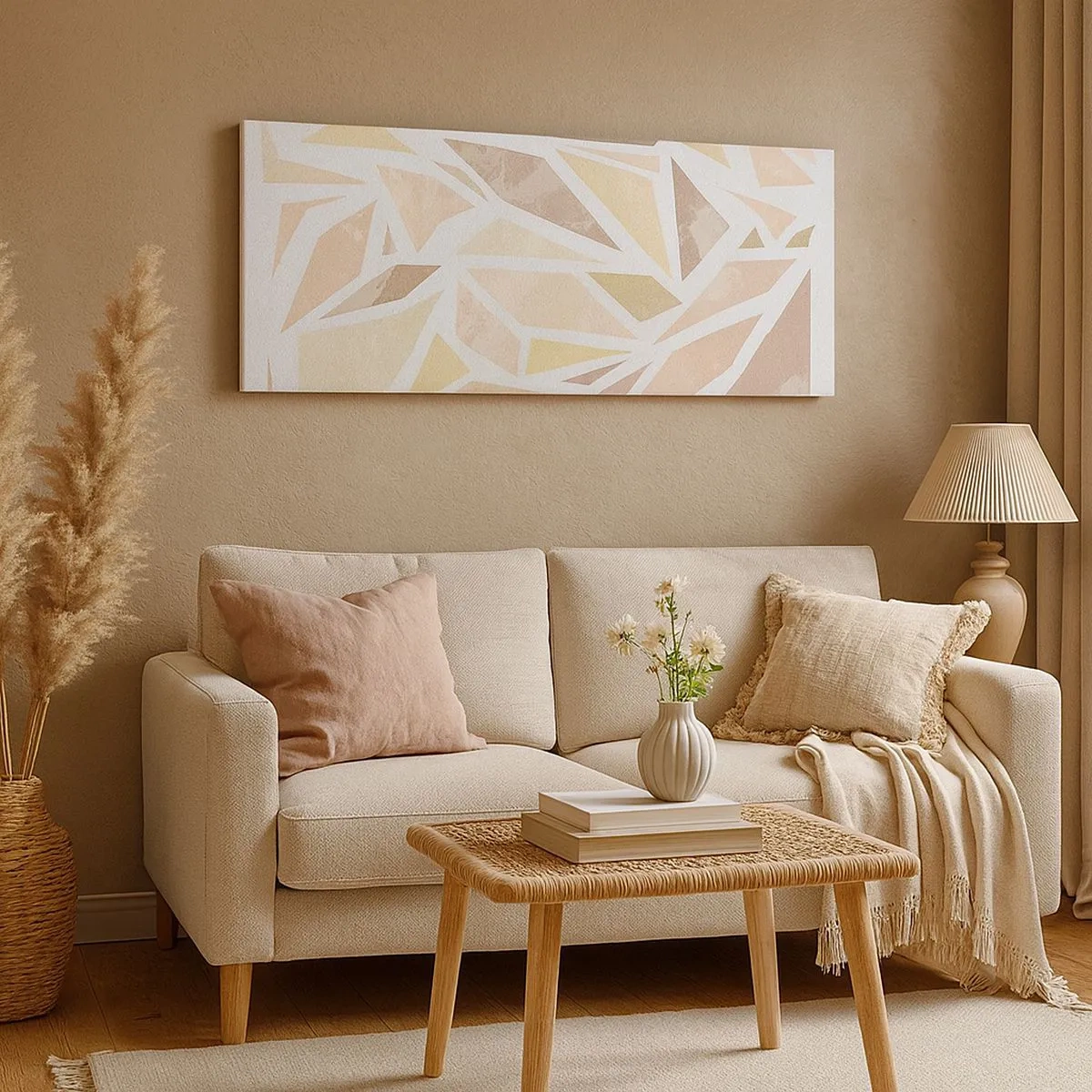 Canvastavla - Bild på duk - Komposition av färgat glas - 100x40 cm