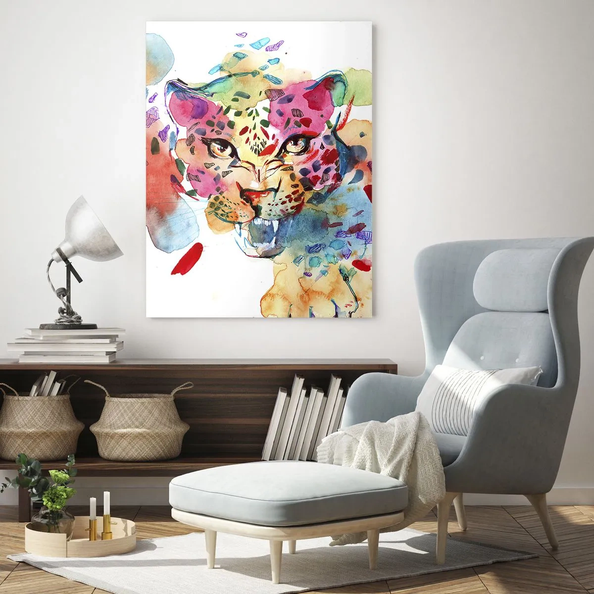 Glastavla - Bild på glas - Skönheten och odjuret - 80x120 cm