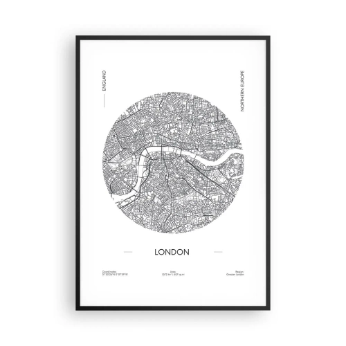 Affisch i svart ram - Londons anatomi - 70x100 cm