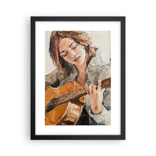 Affisch i svart ram - Konsert för gitarr och en flickas hjärta - 30x40 cm