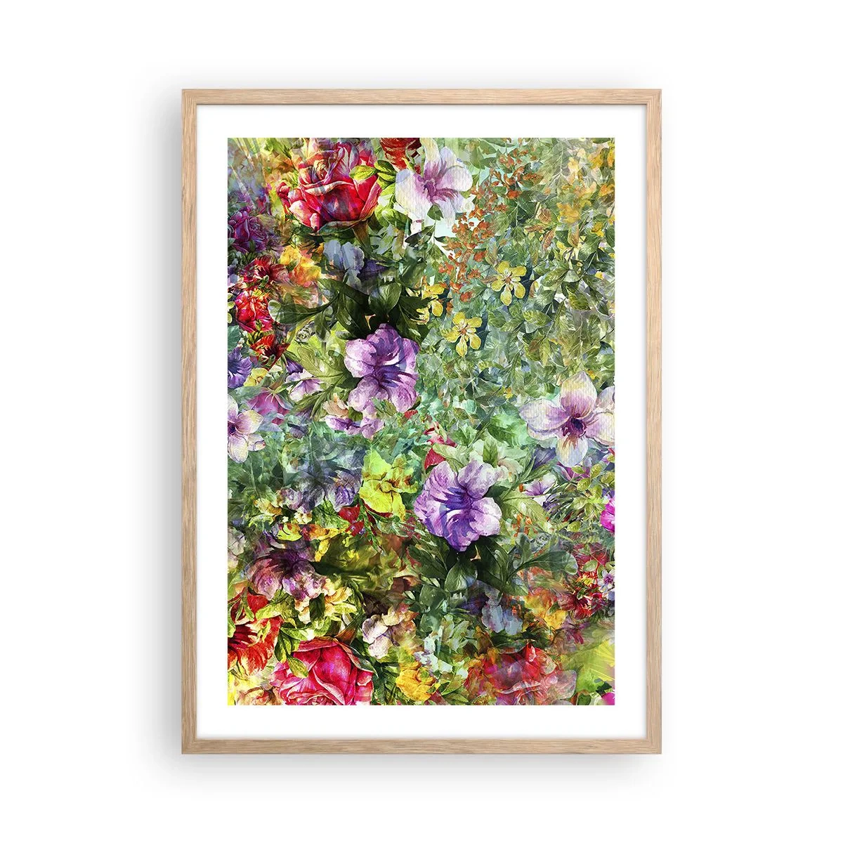 Affisch i ram av ljusek - Ta en dopp i blommorna - 50x70 cm