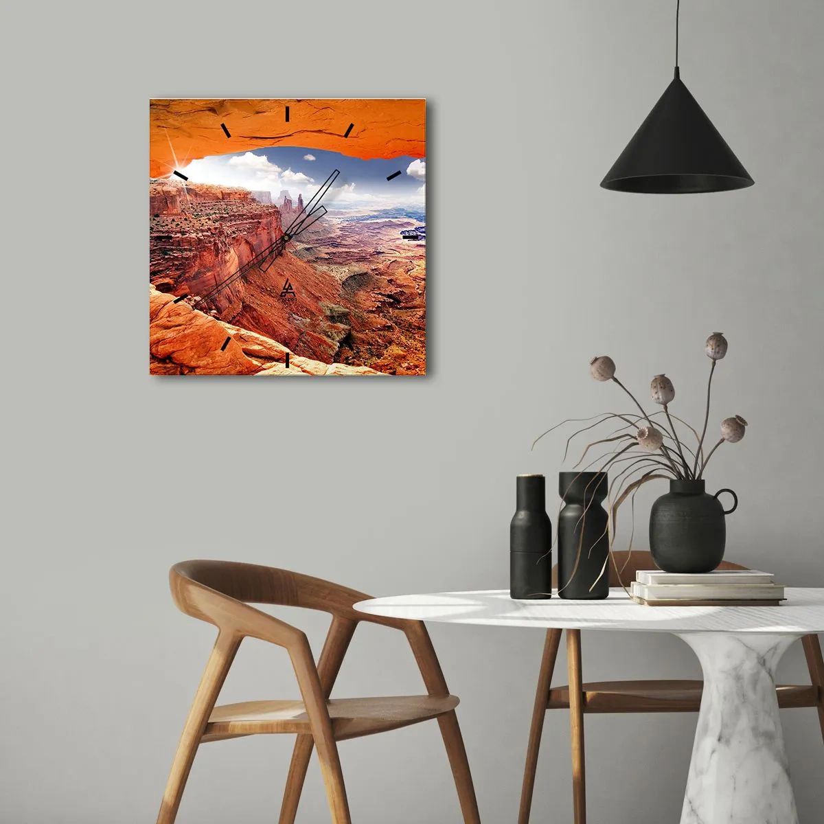 Väggklocka - Klocka på glas - Skapat av naturen - 30x30 cm