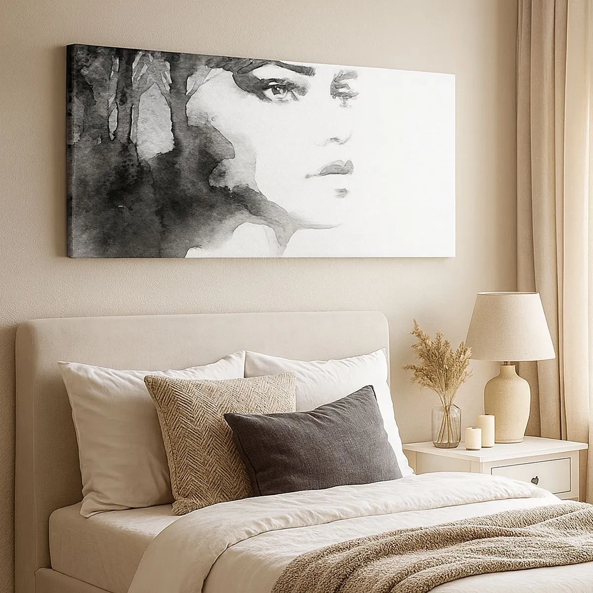 Canvastavla - Bild på duk - Skapad av hemlighet och dimma - 100x40 cm