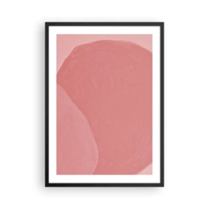 Affisch i svart ram - Abstrakt komposition i nyanser av rosa - 50x70cm - Organisk komposition i rosa - Modern väggdekoration för vardagsrum och sovrum ARTTOR