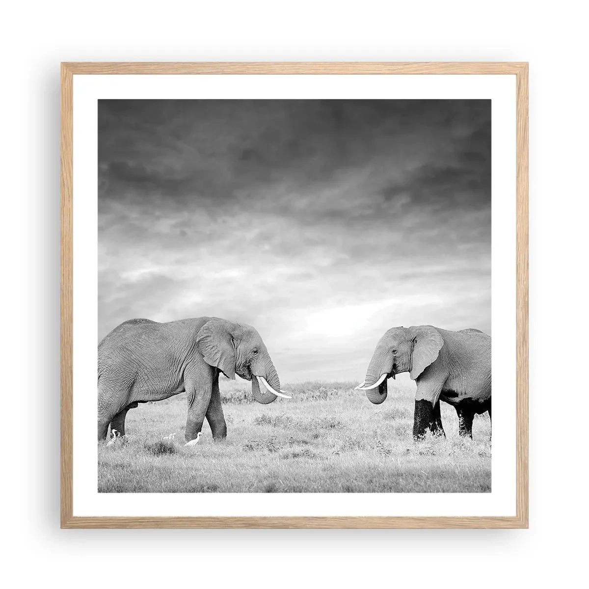 Affisch i ram av ljusek - Grått är vackert - 60x60 cm