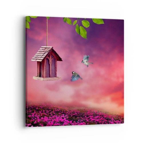 Canvastavla - Bild på duk - Inbjudan till middag - 40x40 cm