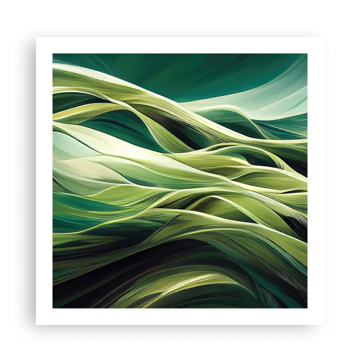 Affisch - Ett abstrakt spel med grönt - 60x60 cm