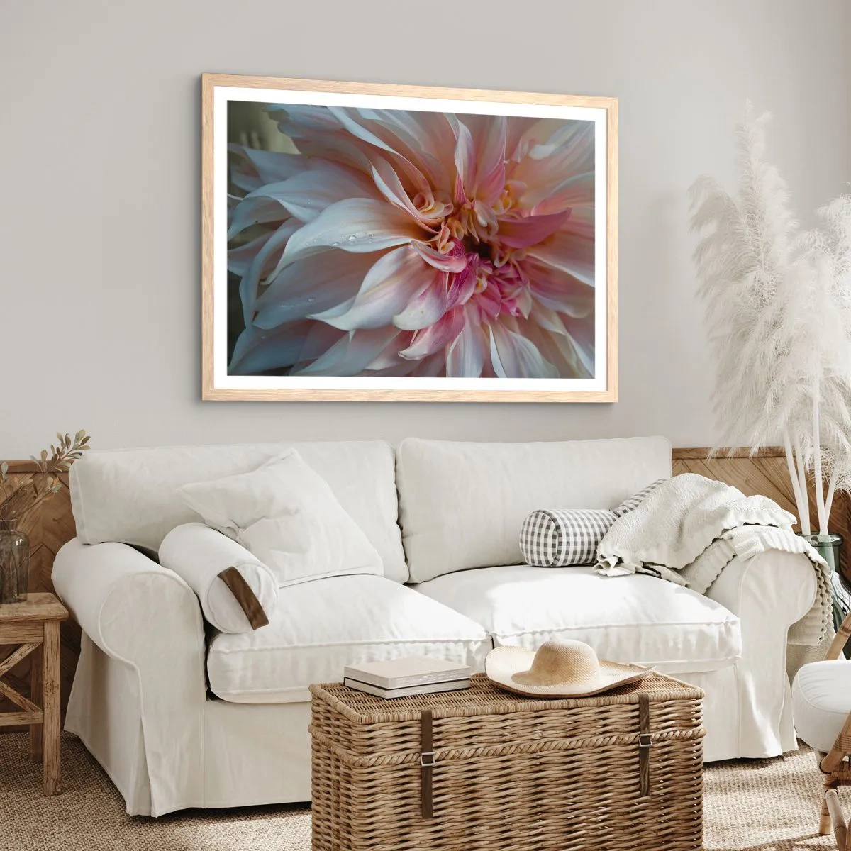 Affisch i ram av ljusek - Blommande friskhet - 100x70 cm