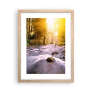 Affisch i ram av ljusek - Malakit i silver-guld infattning - 30x40 cm