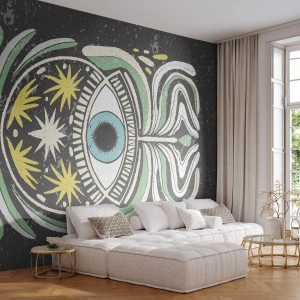 Självhäftande Fototapet Deluxe Sticker - Stamritualer - Boho, Öga, Pastell - 450x315 cm