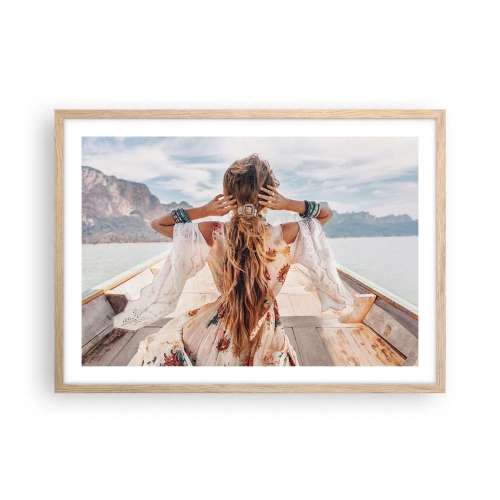 Affisch i ram av ljusek - På väg mot lycka - 70x50 cm