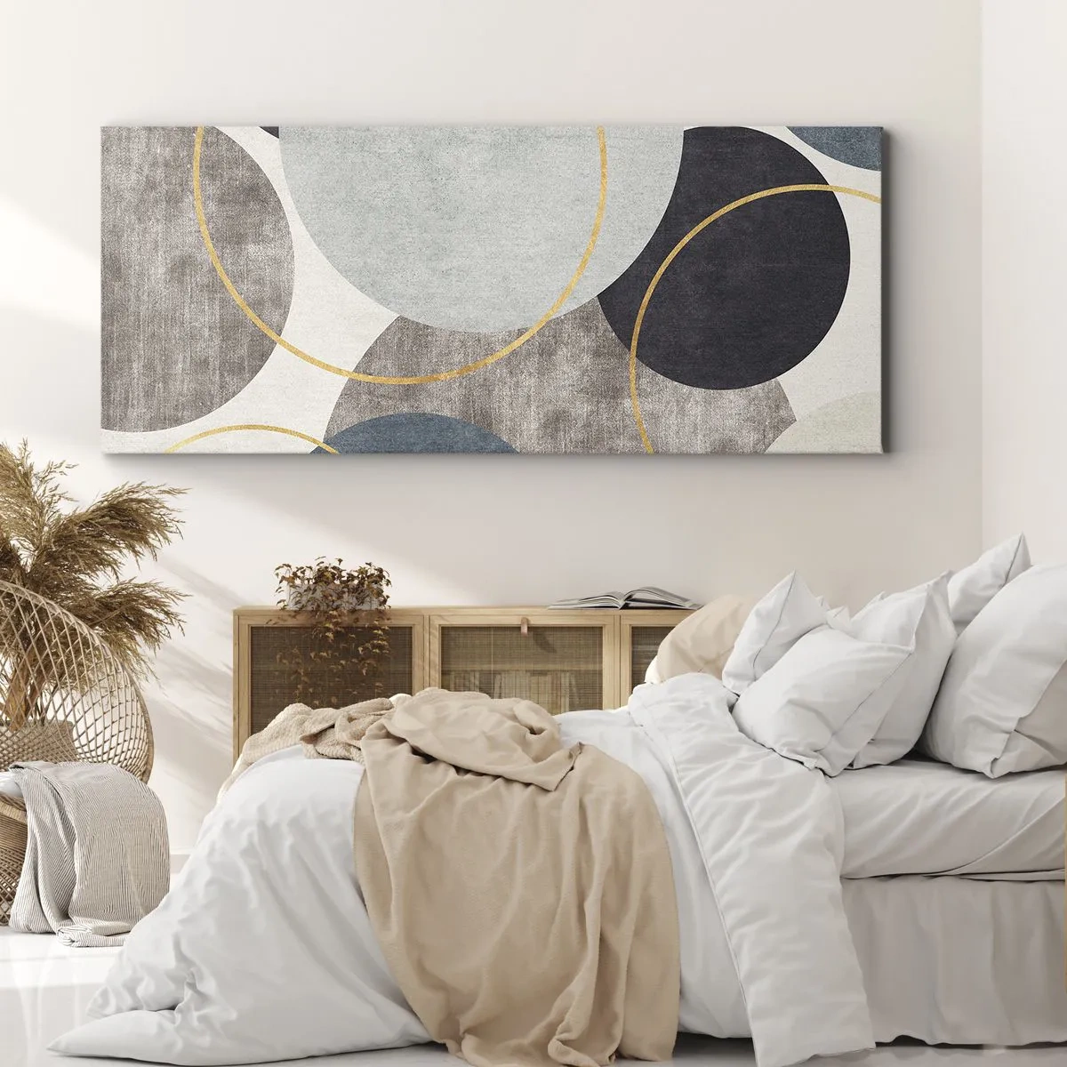 Canvastavla - Bild på duk - Cirkel efter cirkel - 160x50 cm