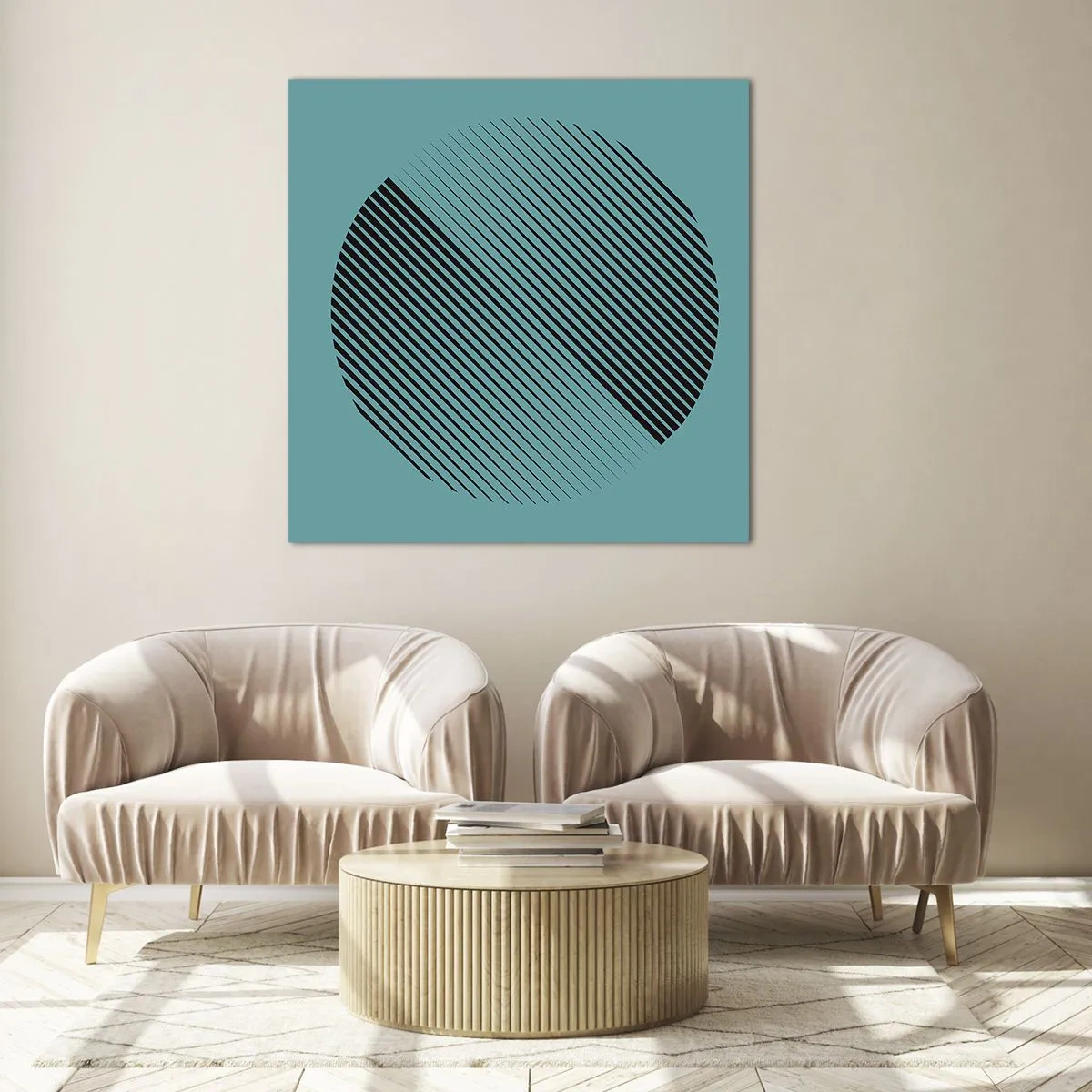 Glastavla - Bild på glas - Cirkeln - en geometrisk variation - 30x30 cm