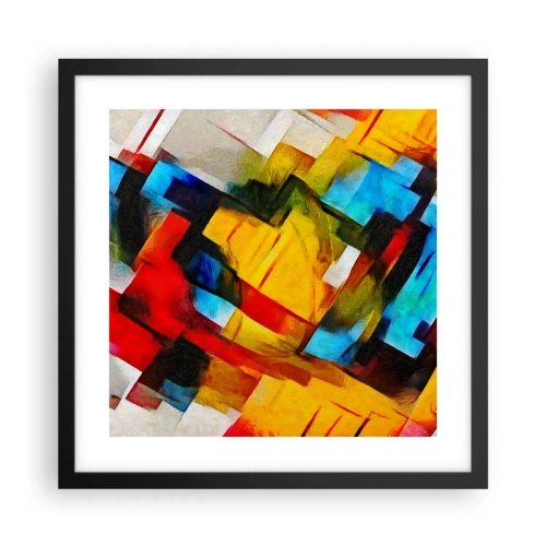 Affisch i svart ram - Färgmix - 40x40 cm