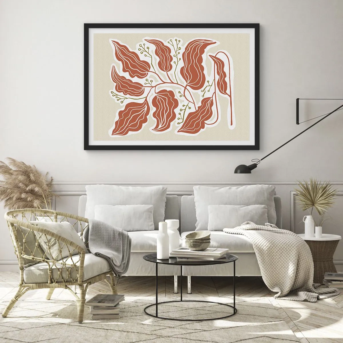 Affisch i svart ram - Folkligt och naturligt - 100x70 cm