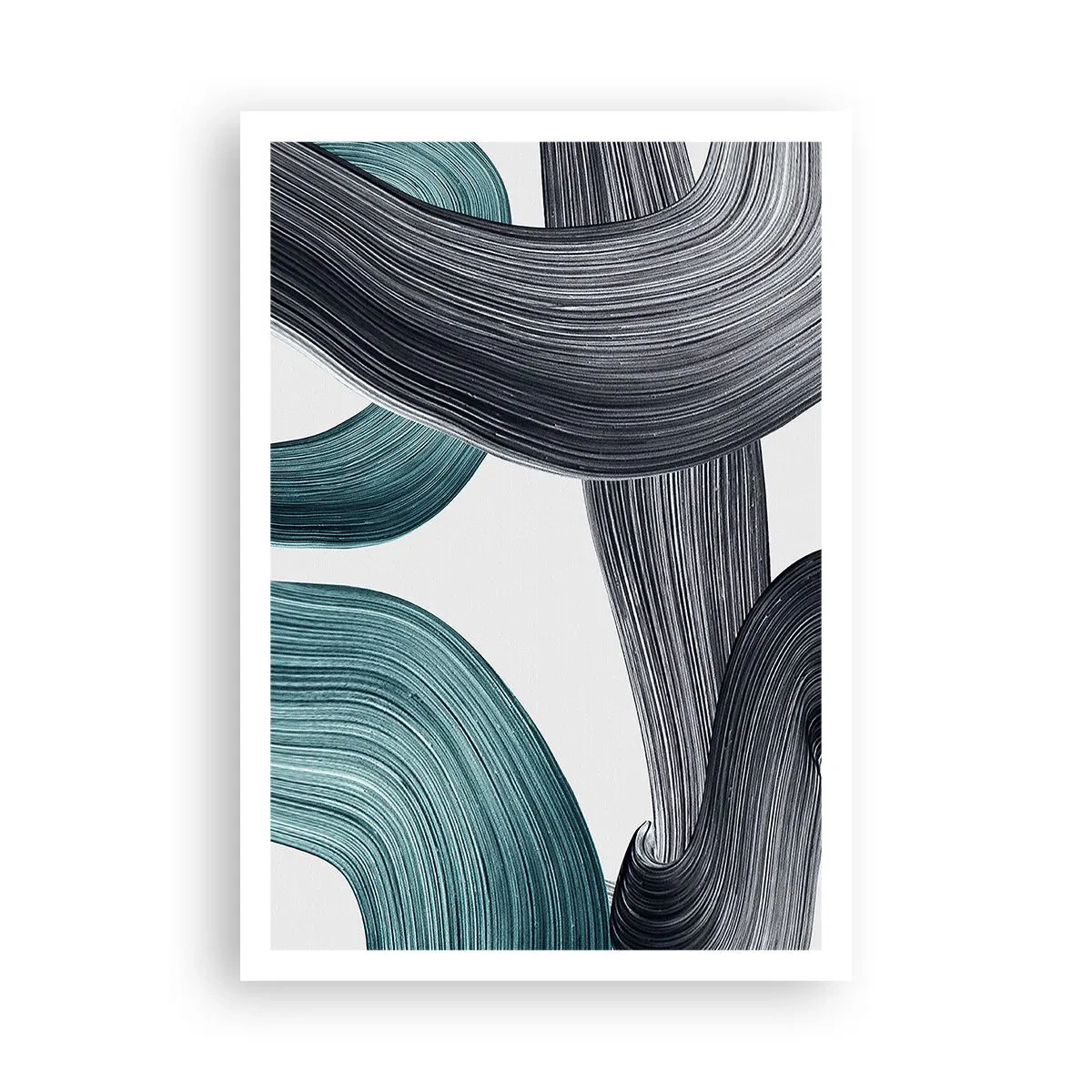 Affisch - Smaragd och svarta spår - 70x100 cm