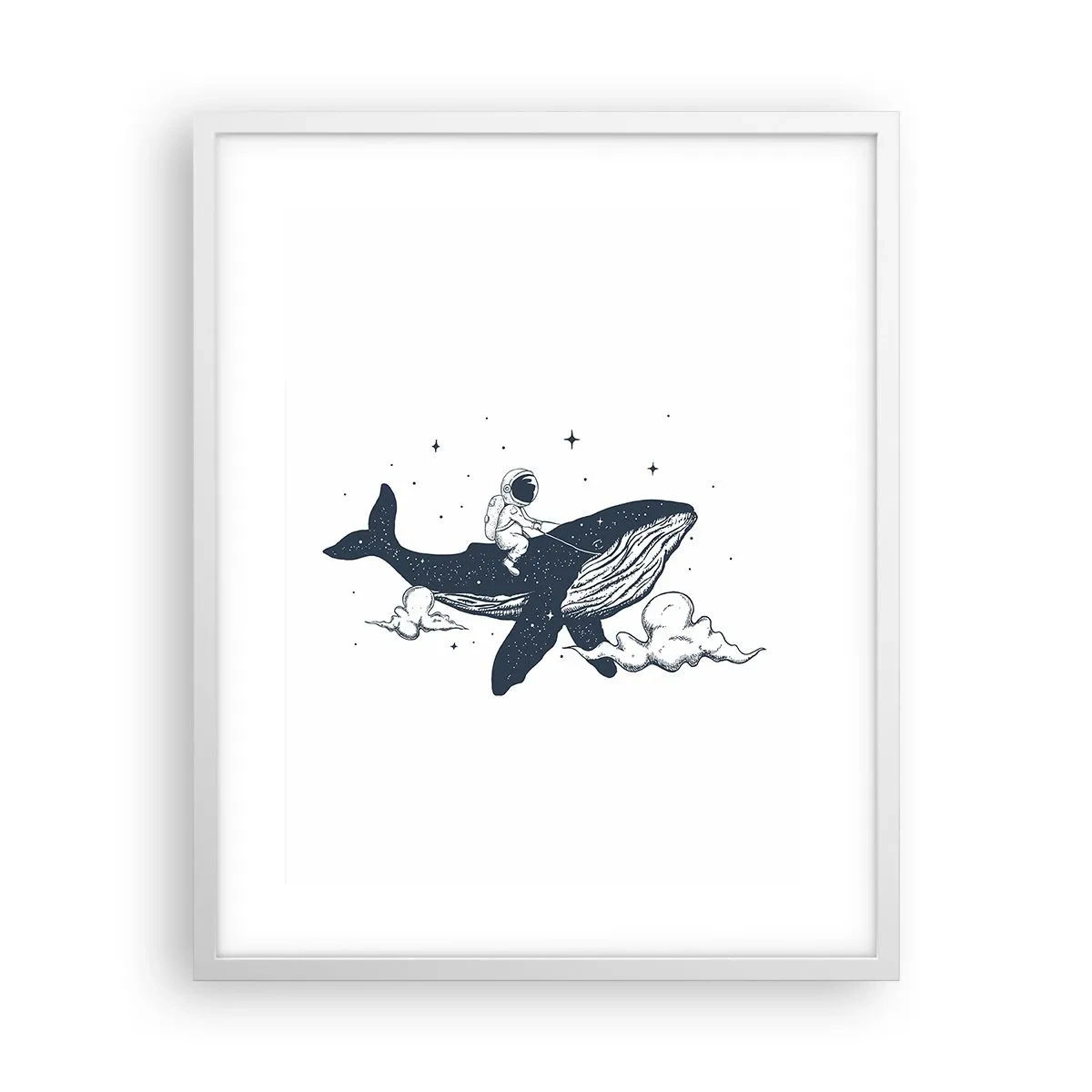 Affisch i vit ram - Rymdäventyr - 40x50 cm